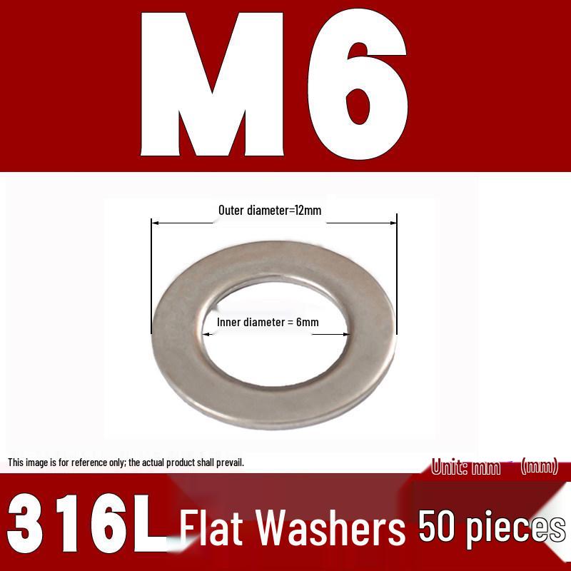 316 Stainless Steel Flat Washer/Gasket for M4-M30 Sizes