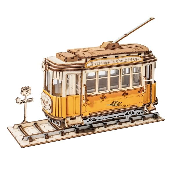 Серия 3D деревянных пазлов-украшений Tsukurundesu® (трамвай) с японскими инструкциями