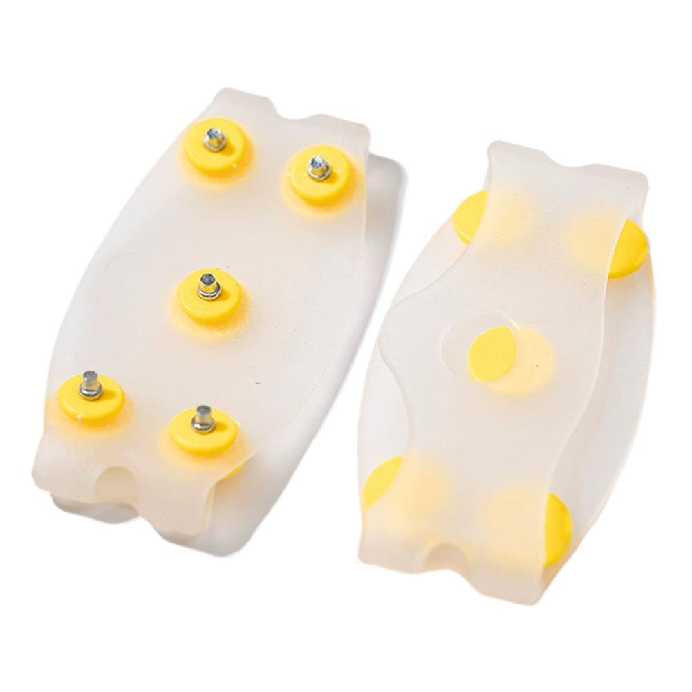 1Pairs 5-Stud Climbing Crampons Durable Anti Slip Mountaineering Cleats Unisex Snow Claw Shoe Covers Outdoor Chain Shoe Spikes