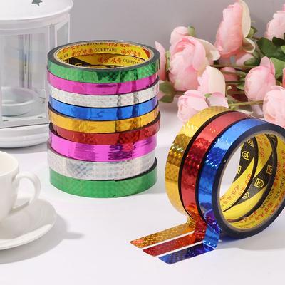 1 Roll Stickers Office Tapes DIY Colorful Laser Tape Decorative Sticky Stationery Adhesive Sticker Kids Scrapbooking Tools