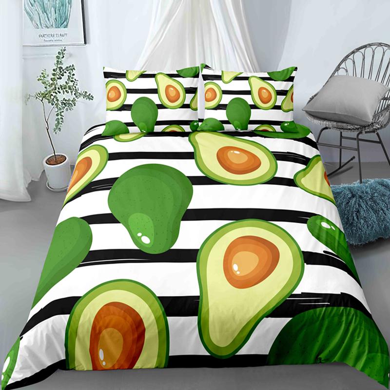 Cartoon Lustige Avocado Bettbezug - Sommerfrucht-Thema Für Kinder Jungen Mädchen & Erwachsene