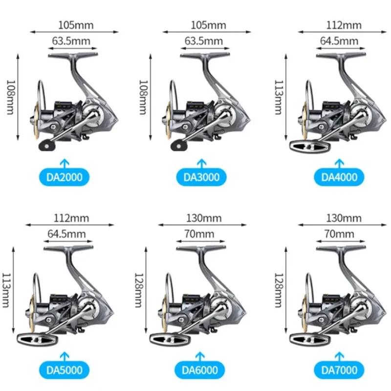 New Spinning Fishing Reel 2000 - 7000 Ultralight Max Drag 15kg 5.2:1/4.9:1 Surfcasting Spinning Reel Saltwater Jigging Reels 3+1BB All Metal Lure Reel 2000 Series