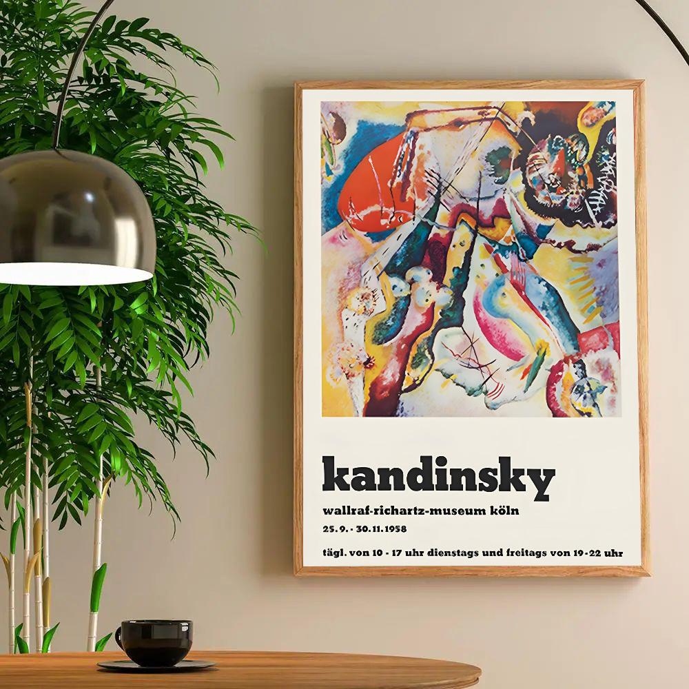 1pc French Wassily Kandinsky Art Poster HD Posters Home Room Bar Cafe Decor Art Wall Painting Picture