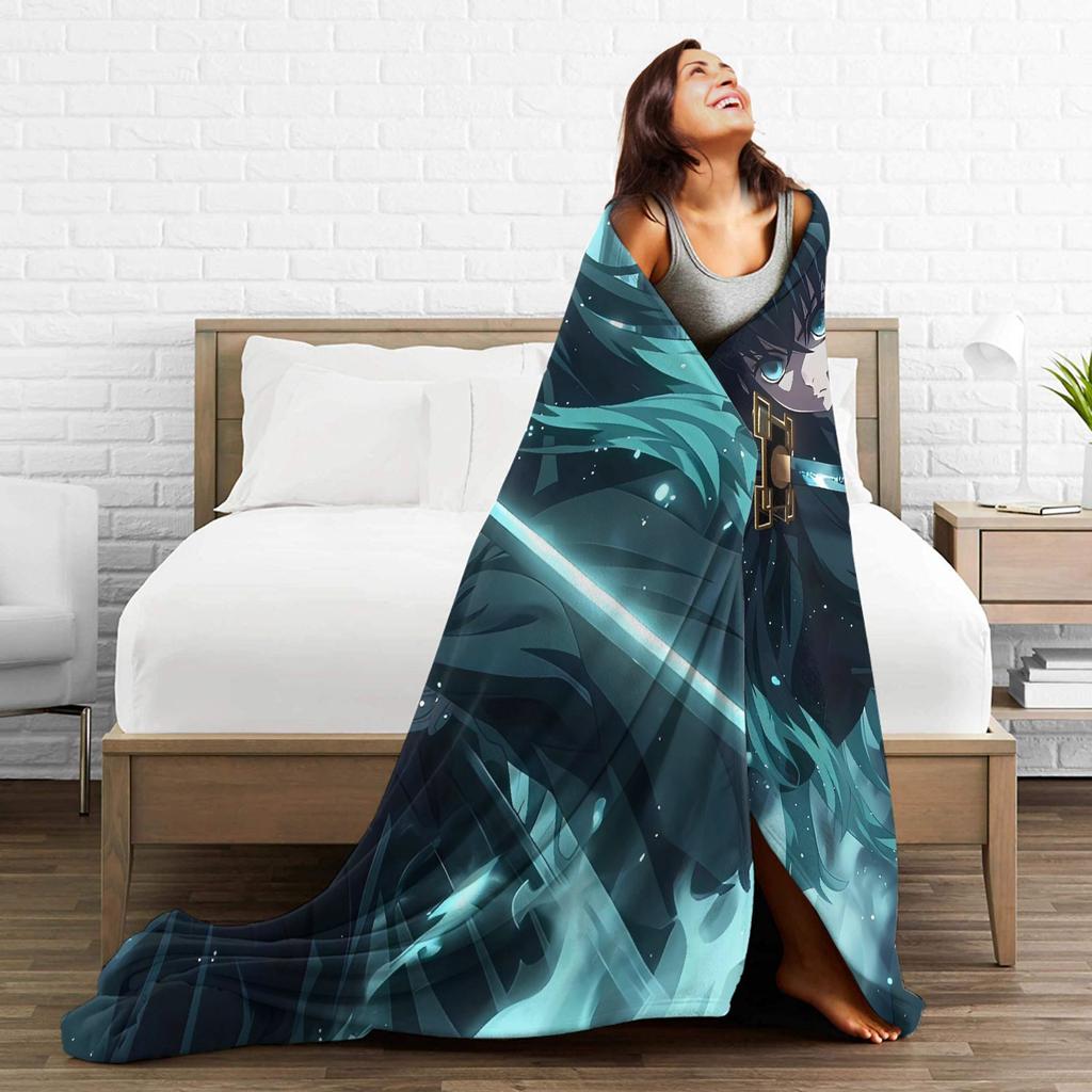 Muichiro Tokito Anime Warm Soft Blanket  Travel Office Plush Bedding Throws Funny Couch Chair Flannel Bedspread Sofa Bed Cover