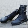 Men's Mid-calf Boots Fashion Outdoor Casual Boots Waterproof Leather Boot Plush Warm Winter Boots for Men Motorcycle Boot Botas