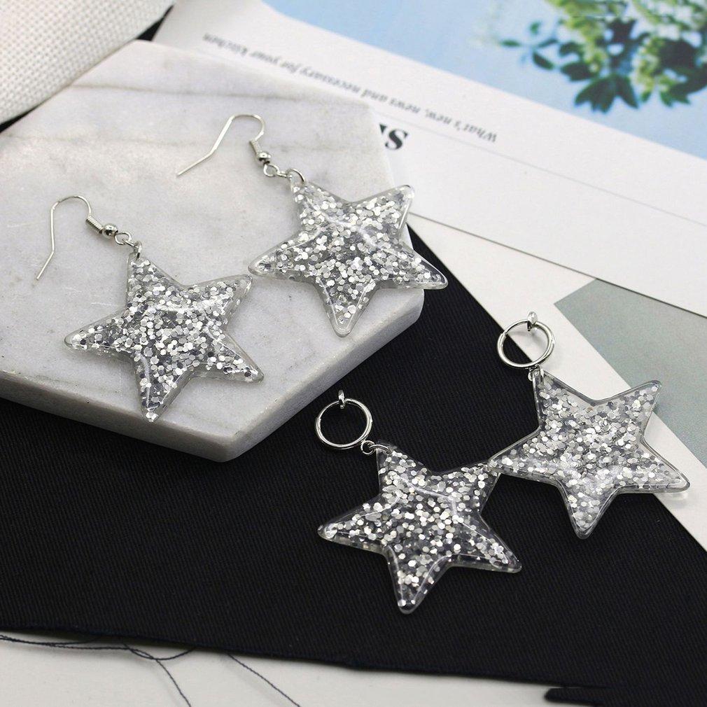 

Модный лист Элегантные пятиконечные звездные серьги Смоляные серьги Женские украшения Для женских аксессуаров