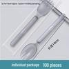 ZISIZ Individually Wrapped Disposable Plastic Fork & Spoon