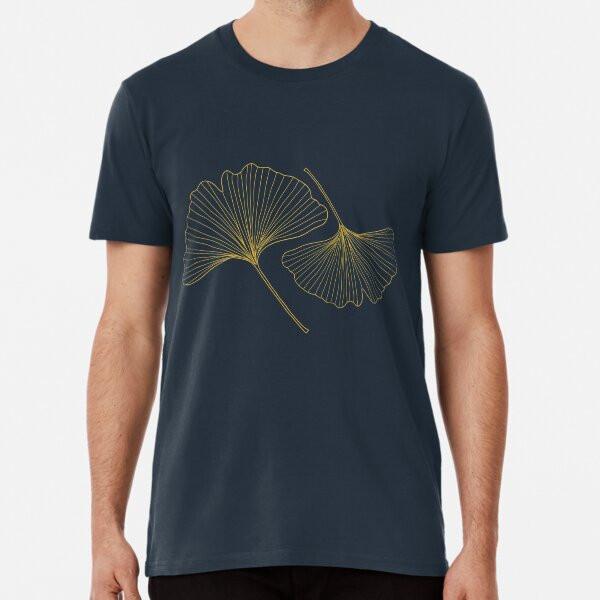 Navy Blue and Gold Ginkgo Leaves Art Deco Pa S To 5XL Made In the AU/USA T-Shirt
