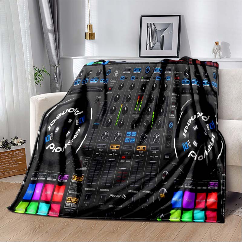 Dj Music Record Screen Console Theme Blanket Home Extra Large Warm Soft Sofa Bed Blanket Bed Cover Travel Picnic Sleep Blanket
