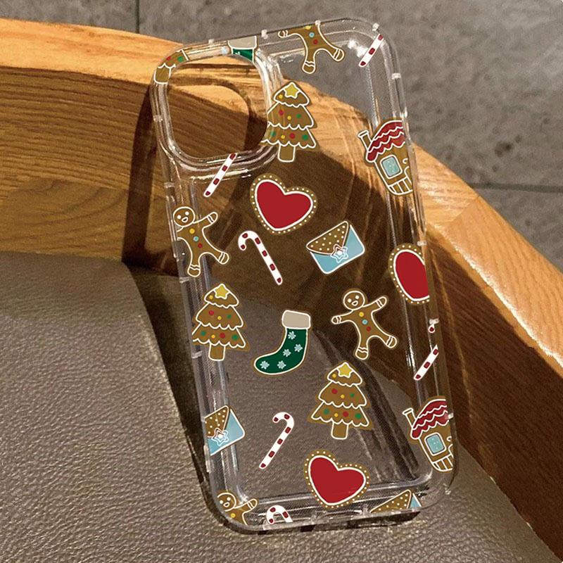 

Christmas Candy House Pattern Clear Air Cushion Phone Case For iPhone 17 16 15 Pro Max 14 13 12 11 XS X XR 7 8 Plus 16E 17 Cover iPhone SE (2020)