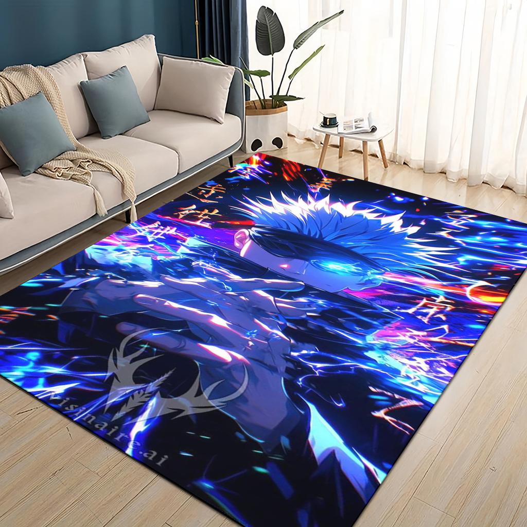 3D Cartoon Jujutsu Kaisen Anime Itadori Yuj Teppich für Wohnzimmer Schlafzimmer Zuhause Sofa Dekoration, Kinder Spiel Rutschfeste Bodenmatte