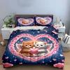 "Angel Cats Heart Bedding Set" Bedding Duvet Cover Set Duvet Cover Pillowcases (1 * Duvet Cover 2 * Pillowcases, Without Duvet Insert)