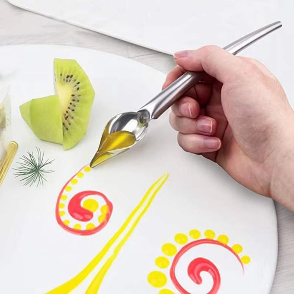 6/12Pcs Drawing Spoons Chef Plating Tools Culinary Precision Spoons  for Plates Decorating