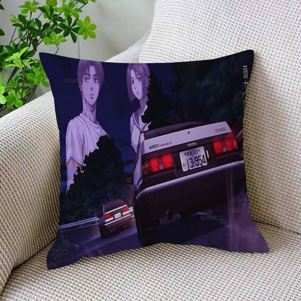 Initial D Fujiwara Tofu Shop Personalized Picture Text Home Decorative Pillows Household Gifts 45x45cm