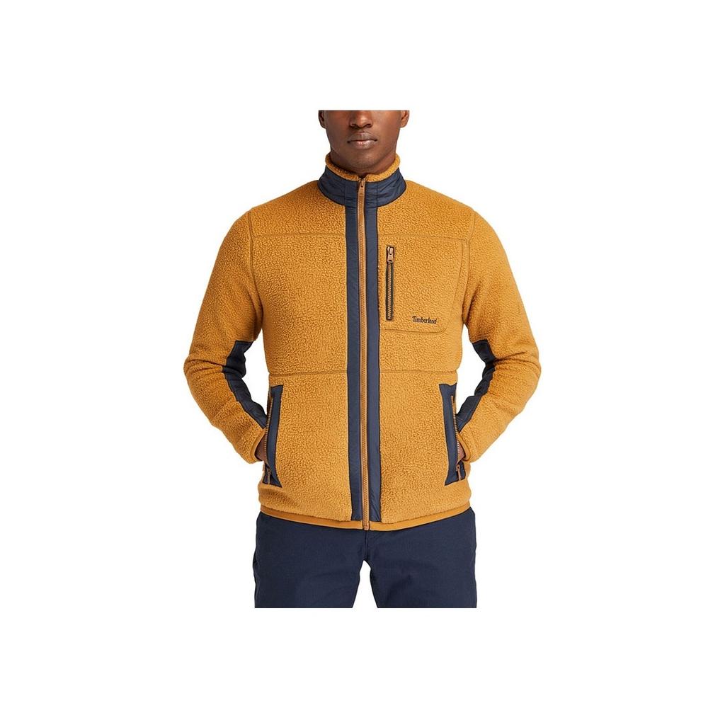 Timberland Color Block Warm Fleece Stand Collar Logo Jacket Men Jacket Rubber A44BC-932
