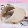 Summer Straw Hat With Daisy Print Wide Brim Sun Protection For Women Outdoor Casual