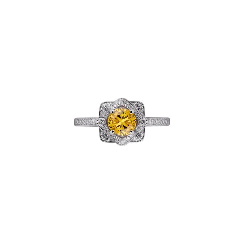 Modern Silver Zircon Flower Shape Adjustable Ring For Women Casual Wear