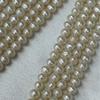 Natural Freshwater Pearl Necklace: 6-7mm White & Translucent Pink Luster, Near Round Potato Shape, Semi-Finished.