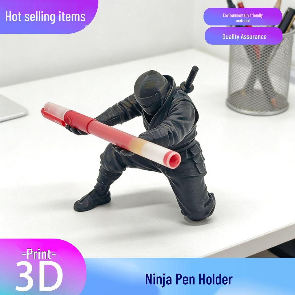 3D Printed Ninja Pen Holder - Creative Storage Ornament & Gift