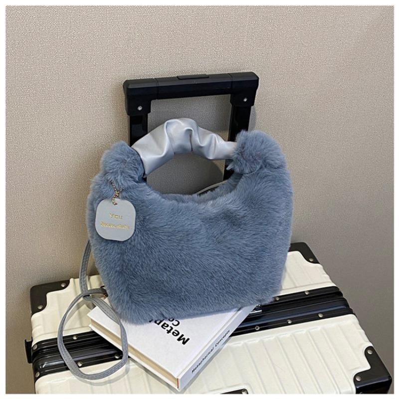 New Trendy Handbag Fashionable Texture Plush Messenger Bag Autumn and Winter Simple Niche Chain Handbag Women