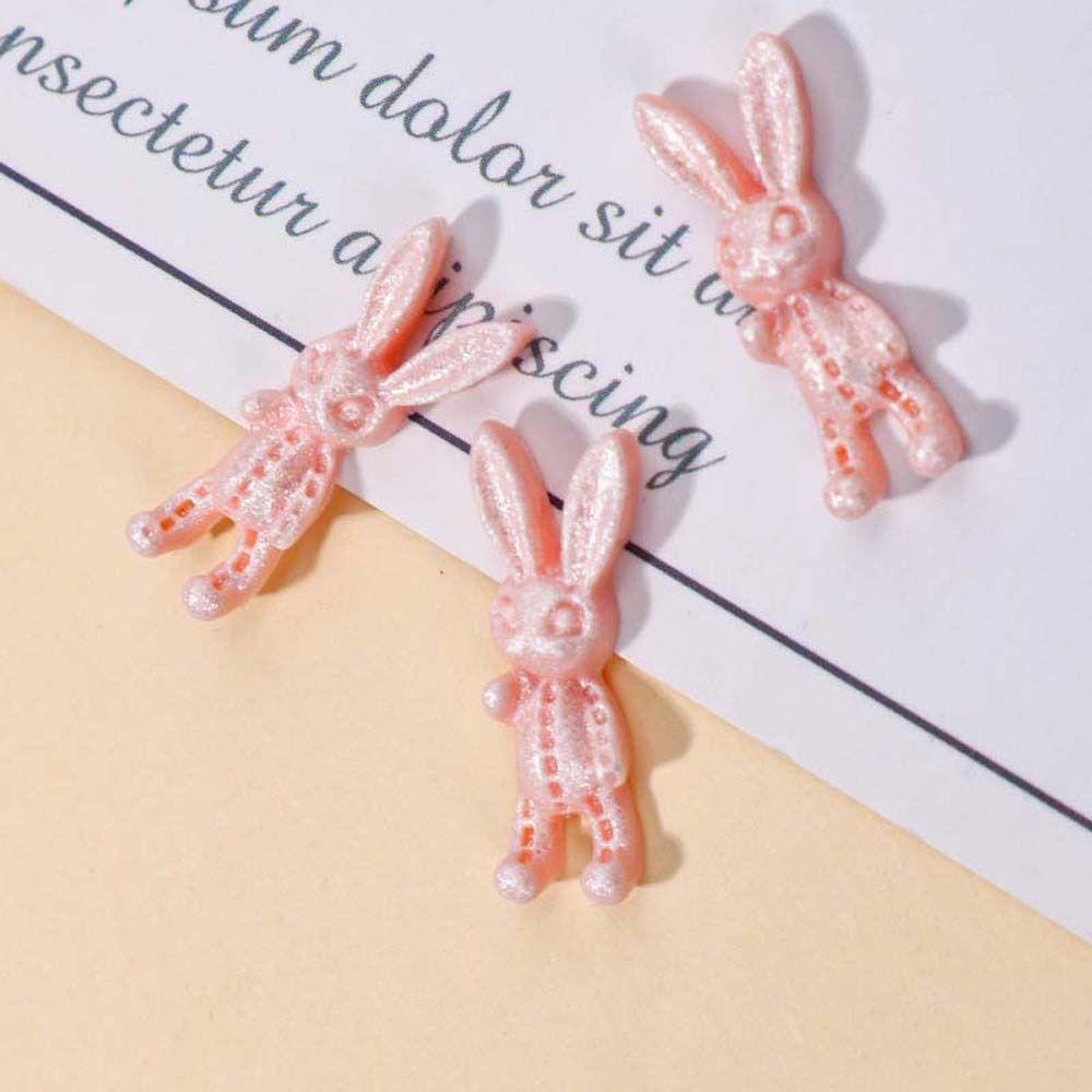 

Nail Art Manicure Accessories 3D Nail Drills Cartoon Nail Rhinestones Rabbits Nail Decorations pink-50pcs