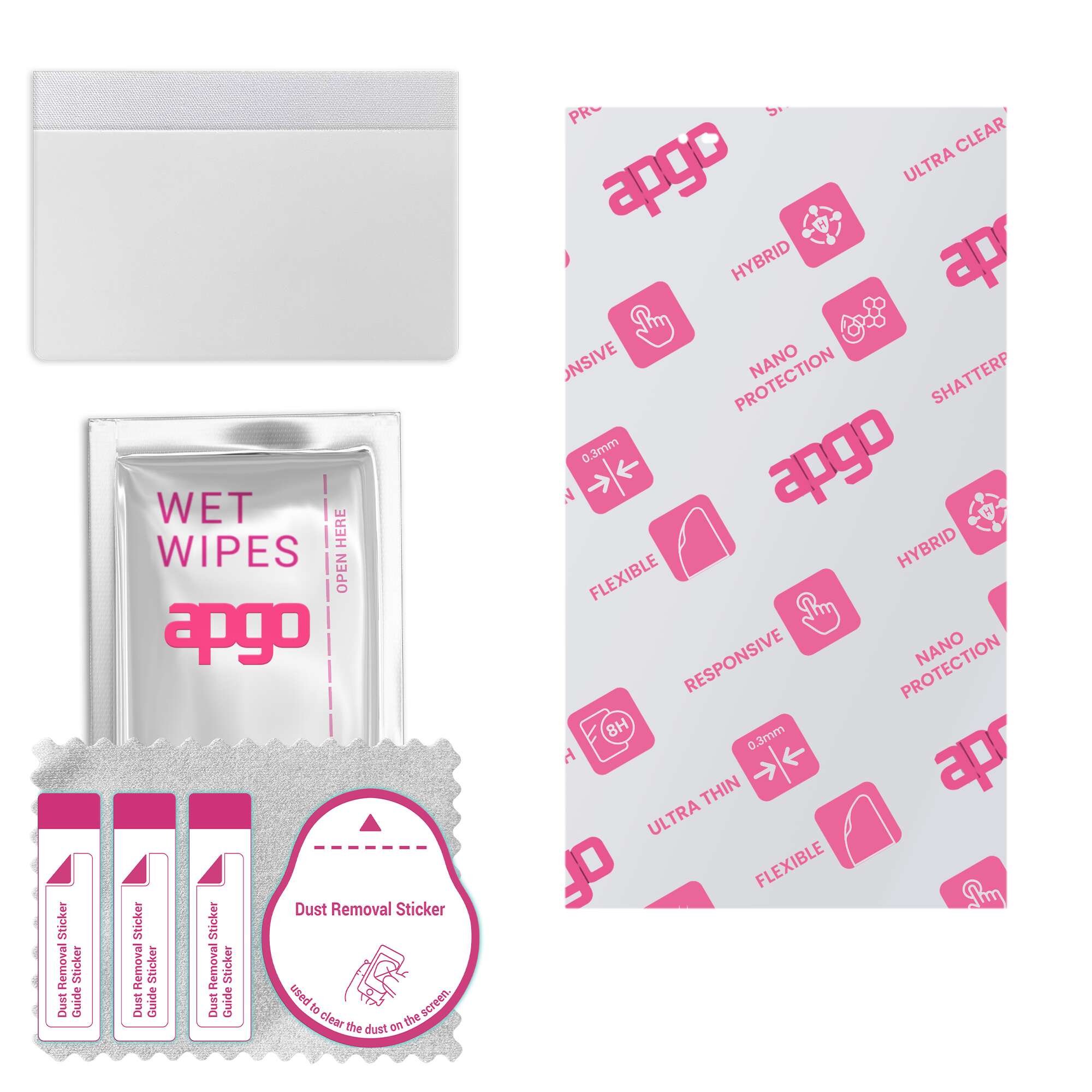 

apgo Ultra-Clear Hybrid protective glass compatible with Lenovo Tab3 8 Plus, flexible nano glass, great replacement for tempered glass, scratch-resist