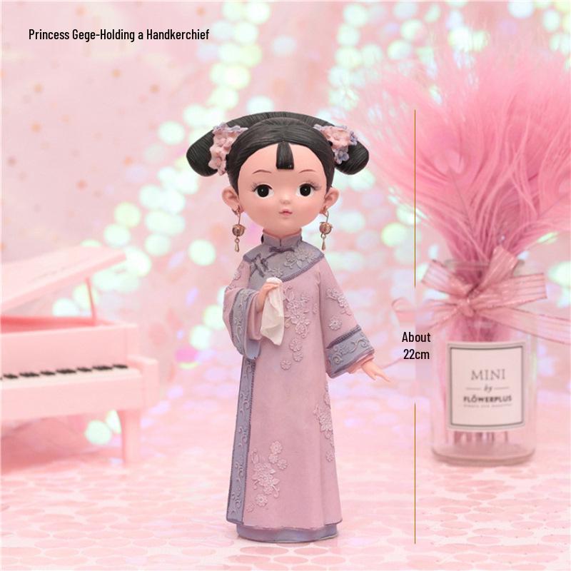 Boneca Princesa Estilo Antigo Xianci de Resina: Ornamento de Mesa Elegante e Presente para Menina