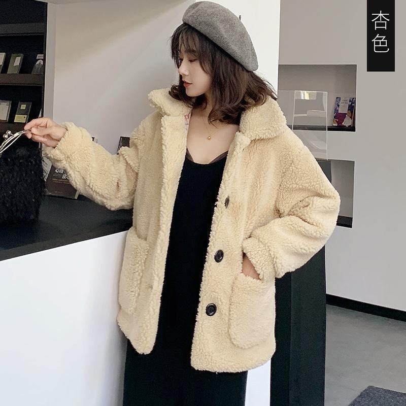 Winter New Imitation Lamb Fur Coat Women's High-necked Granular Sheep Shearing Short Coat Thickened