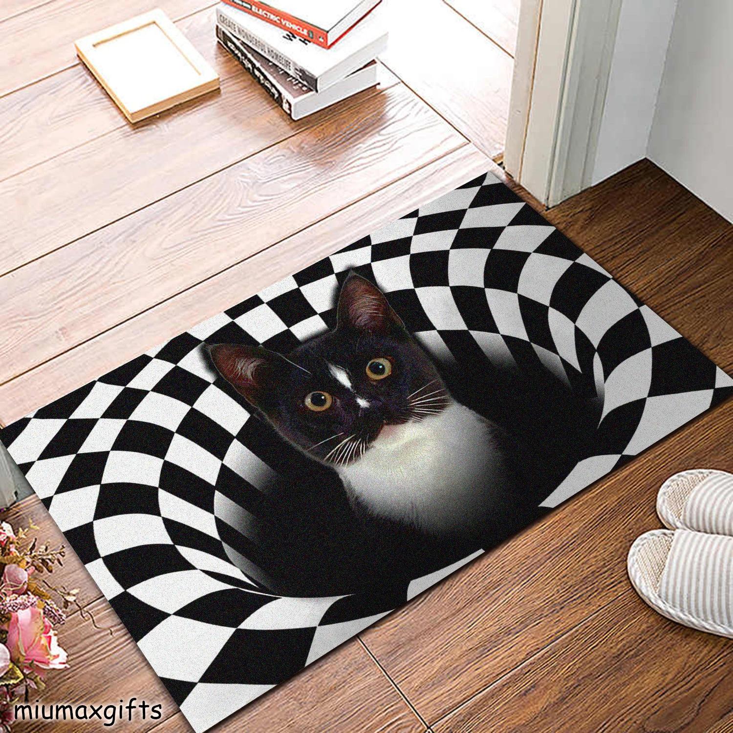

Door Mat Black & White Tuxedo Cat Gentleman Pattern Non Slip Washable Rug for Bathroom Entryway Home Decoration 40cm x 60cm
