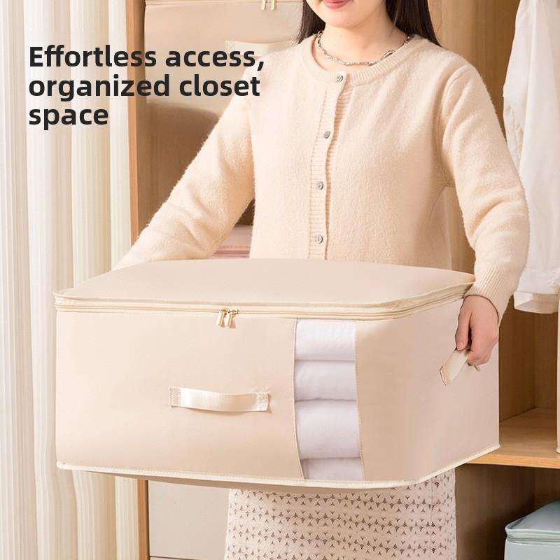 Garment Storage Bag With Thick Cotton Material For Dorm Room Organization And Moving