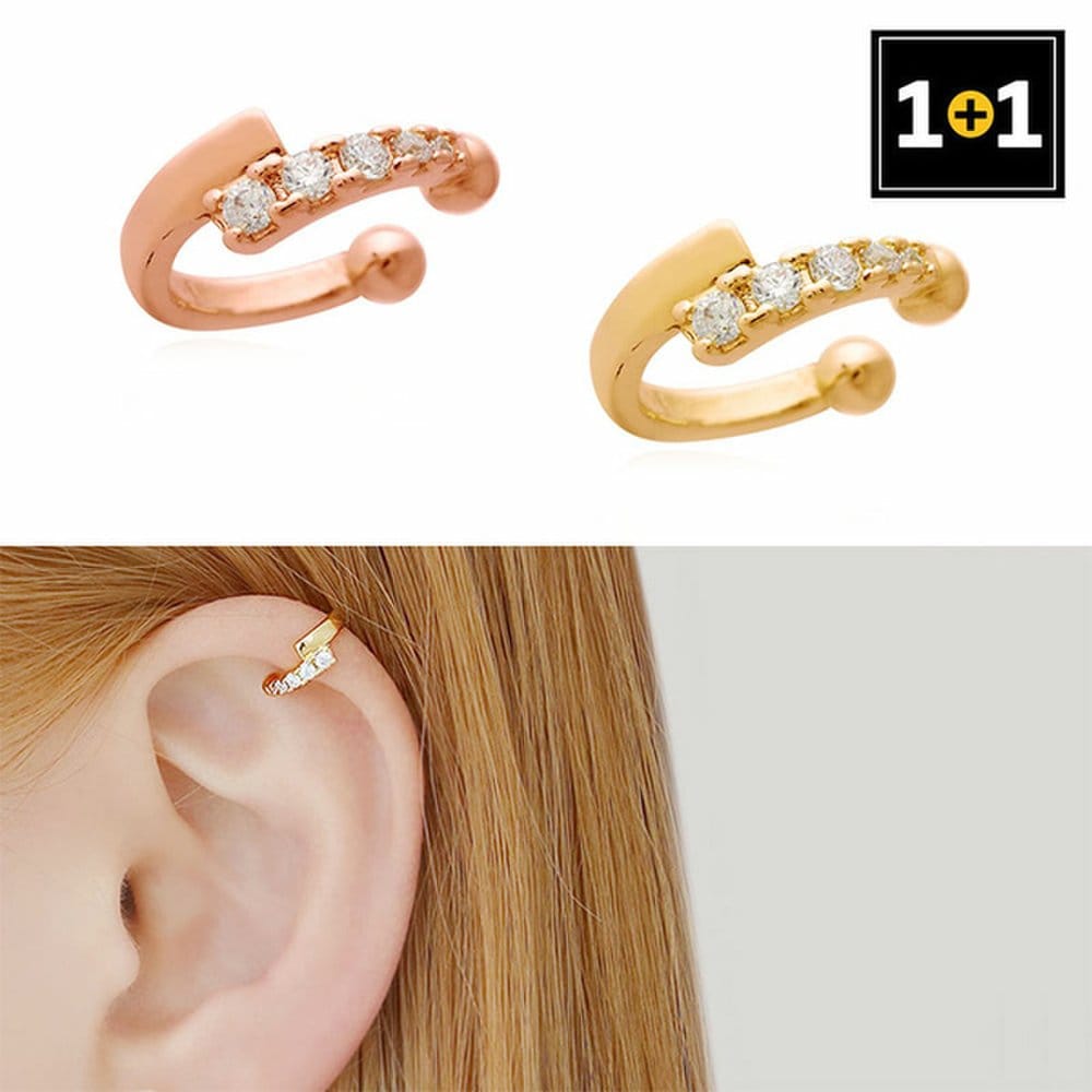 [Merry-Grin] (1+1) Mini Cubic Ring Ear Cuff Bracelet One Side