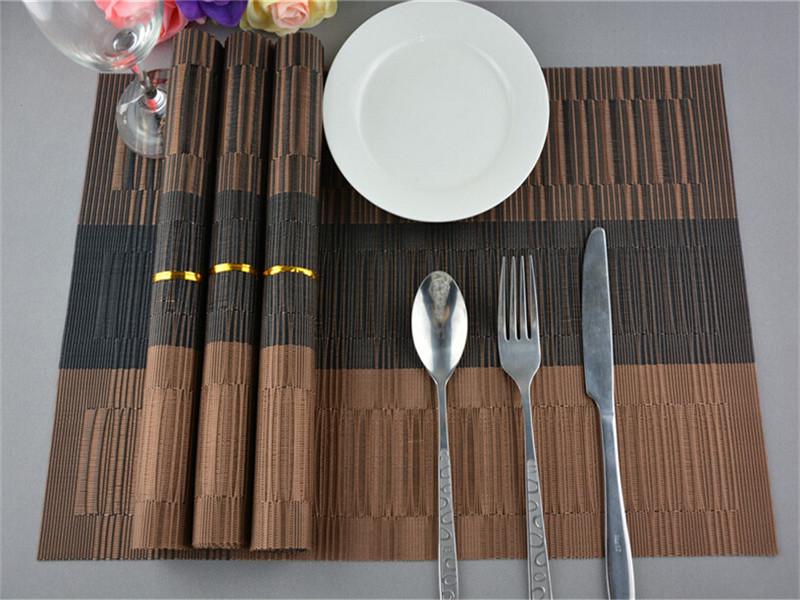 1Pc 30x45cm Modern Elegant PVC Placemat Dining Table Mat Cafe Anti-slip Hot Bowl Pad Cup   Coasters