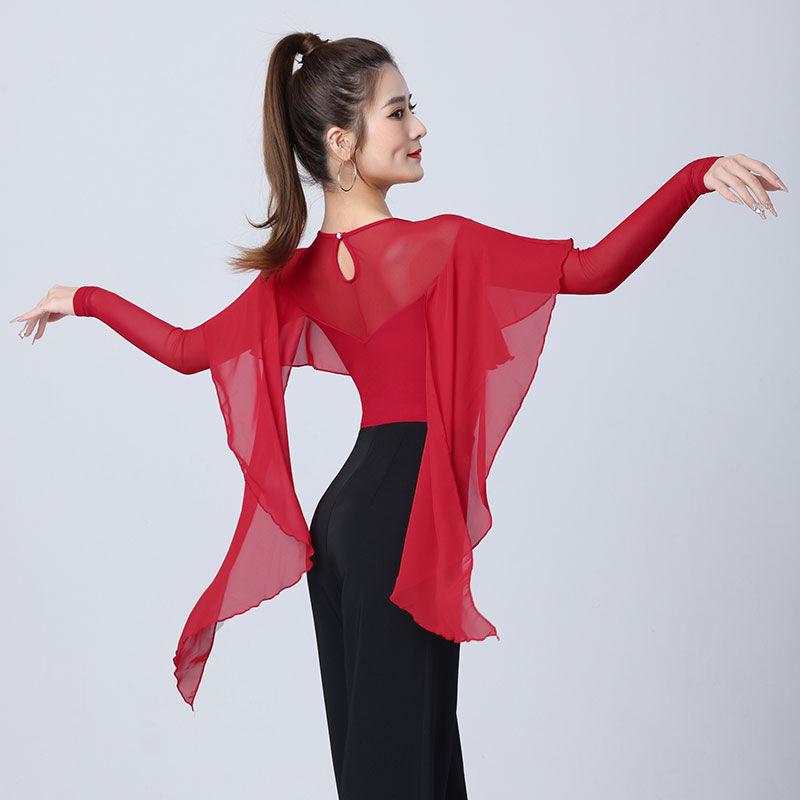 Ele Classical Dance Suit Women's Waltz One-Piece  Crystal Me Splice Faion Modern Dance Top Polyester Fiber