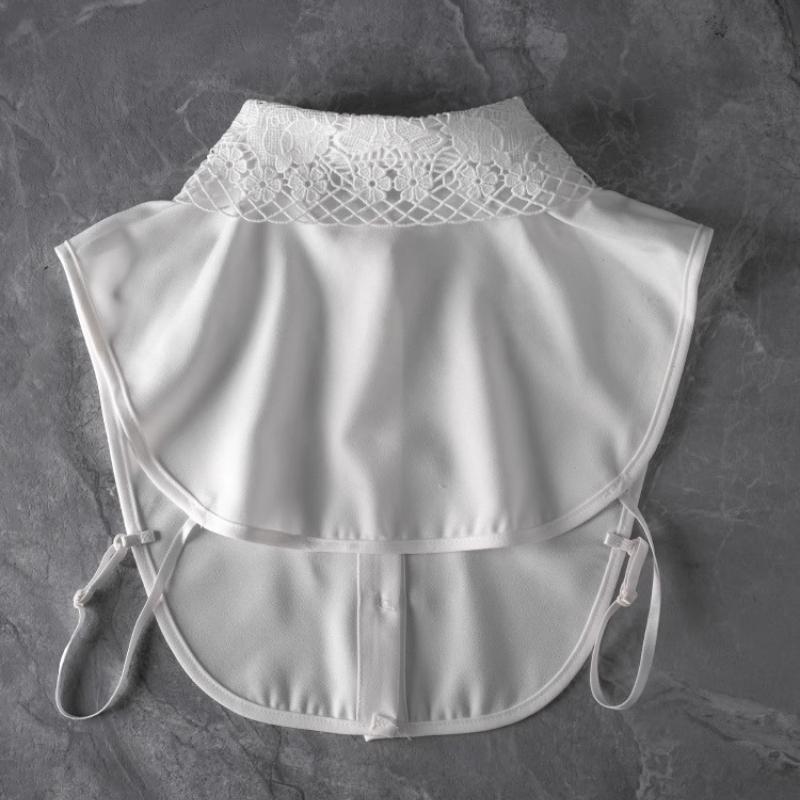 Women Korean Shirt Autumn Detachable Collar for Girls White Half Shirt Blouse Fake Collar Lapel Detachable Pointed Collar