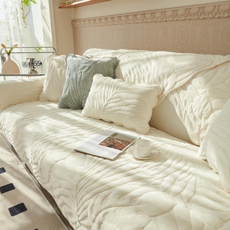 Neues Plüsch Französisches Sofakissen, Sofabezug, Ganzjahres-Rückenlehnenhandtuch, Sitzkissen