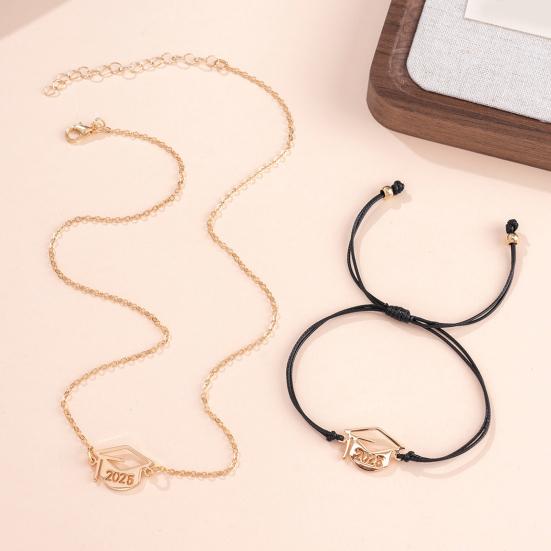 2025 Graduation Jewelry Set Stainless Steel Necklace Bracelet Set with Card Class of 2025 Graduation Gifts for Friends