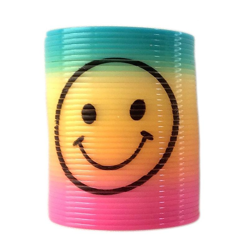 12x Mini Slinky Smiley Face Springs Rainbow Smiley Face Spring Party Bag výplně plastové
