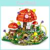 Mushroom House Building Blocks With Abs Plastic Micro Particles For Diy Creative Kids