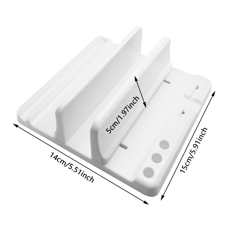 Vertical Laptop Stand, Laptop Holder With Adjustable Dock, ABS Single/Dual Slots Computer Holder Compatible With Tablet, Book
