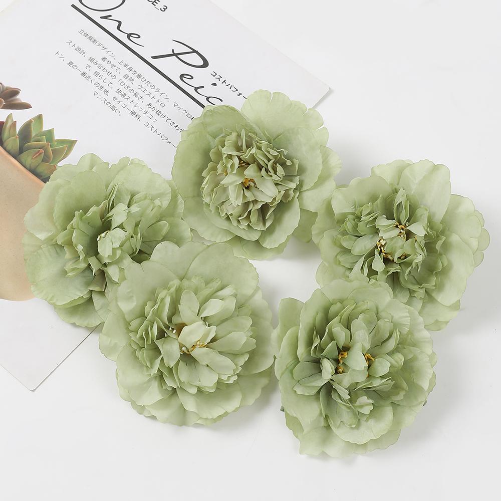 2/5 Stück 11CM Pfingstrosen Kunstblumen Kopf Seidenrosenblüten Für Hochzeit Zuhause Zimmer Dekoration Künstliche Blume DIY Kranz Zubehör