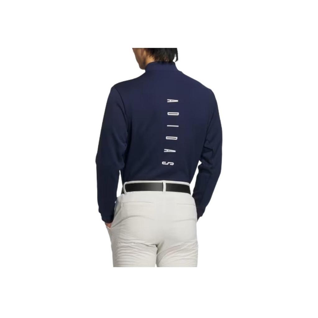 adidas T-shirt à manches longues avec inscription Warding Half High Neck pour homme Bleu IM6407
