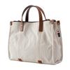 Doubles Mini Tote Bag, 2-Way Tote, Shoulder Bag, B5 Capacity, Made with Japanese No. 10 Paraffin-Coated Canvas and Italian Tanned Cowhide Leather,