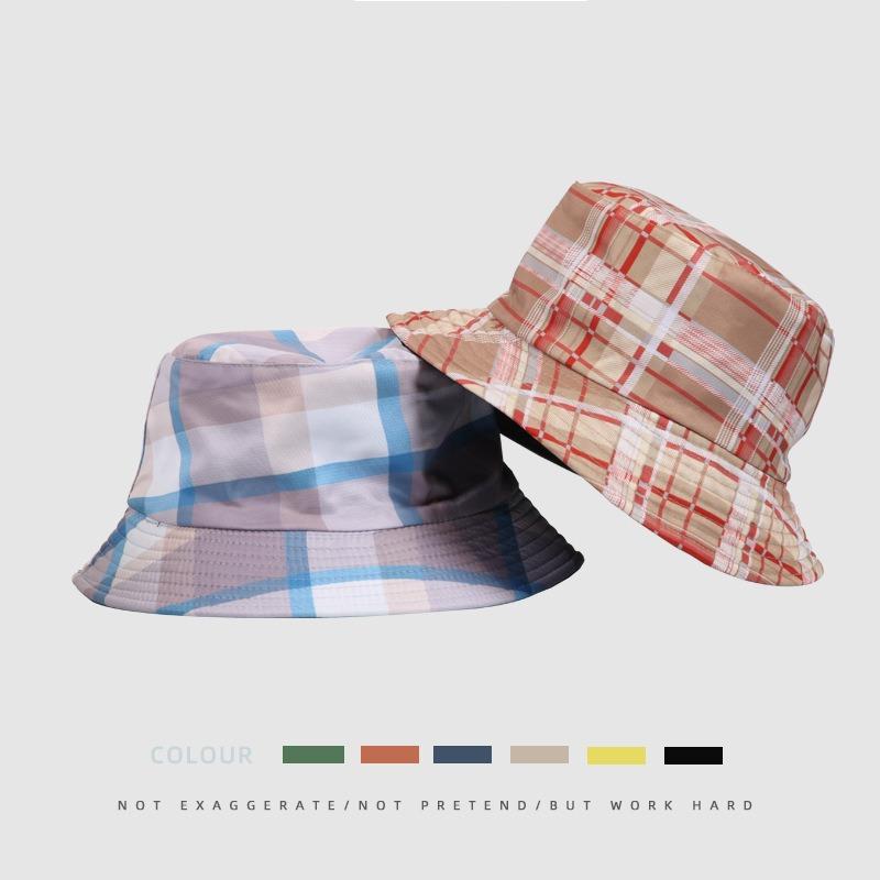 Summer Women's Shade Breathable Bucket Hat Sunscreen Sun Hat Outdoor Sports Casual Fashion Striped Lattice Floral Print Basin Hat