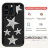 Gray Star Grooved Black Phone Case for iPhone 14/15/16/17 Pro Max