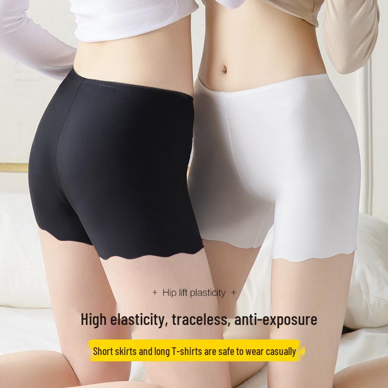High-Waisted Seamless Ice Silk Anti-Exposure Shorts for Women