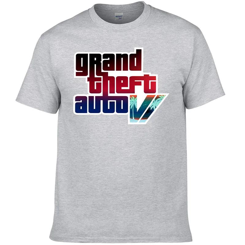 

Нова літня чоловіча футболка 2023 року Grand Theft Auto Gta Game Футболка з принтом 100% бавовна з круглим вирізом Top Street з короткими рукавами F118 L лавандовий
