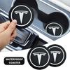 Car Sticker 2025 Hot Car Anti Slip Coaster Water Cup Slot Non-Slip Cushion For Tesla Model 3 Model X S 2016-2023 Model Y Decals