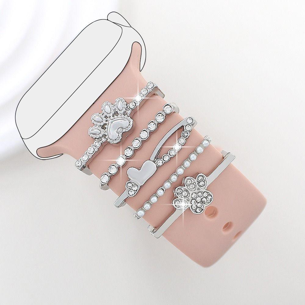 Bracelet de montre en métal, ornement, breloques de ceinture, accessoires de sangle d'anneau décoratifs à la mode