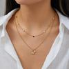 316LStainless Steel Layered Necklace for Women Gold Color Evil Eye Pendant Layer Y Chain Long Lariat Minimalist Jewelry Gift