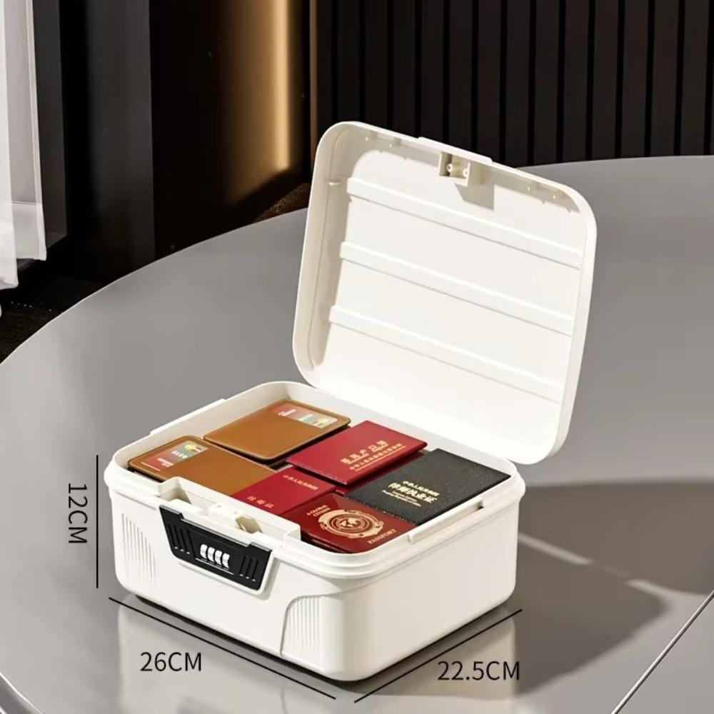 

Контейнер для хранения большой вместимости с замком 9 л/16 л Медицинский сейф Органайзер для документов Важные файлы White-Small